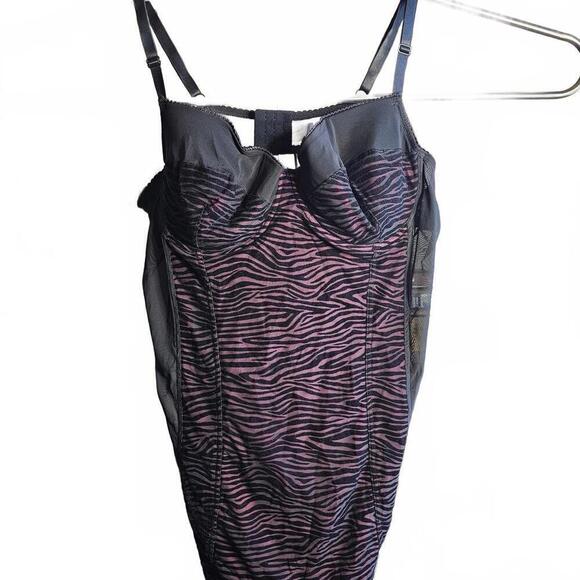 Other - Women's Black and Pink Zebra Print Dress with Adjustable Straps Size 3x